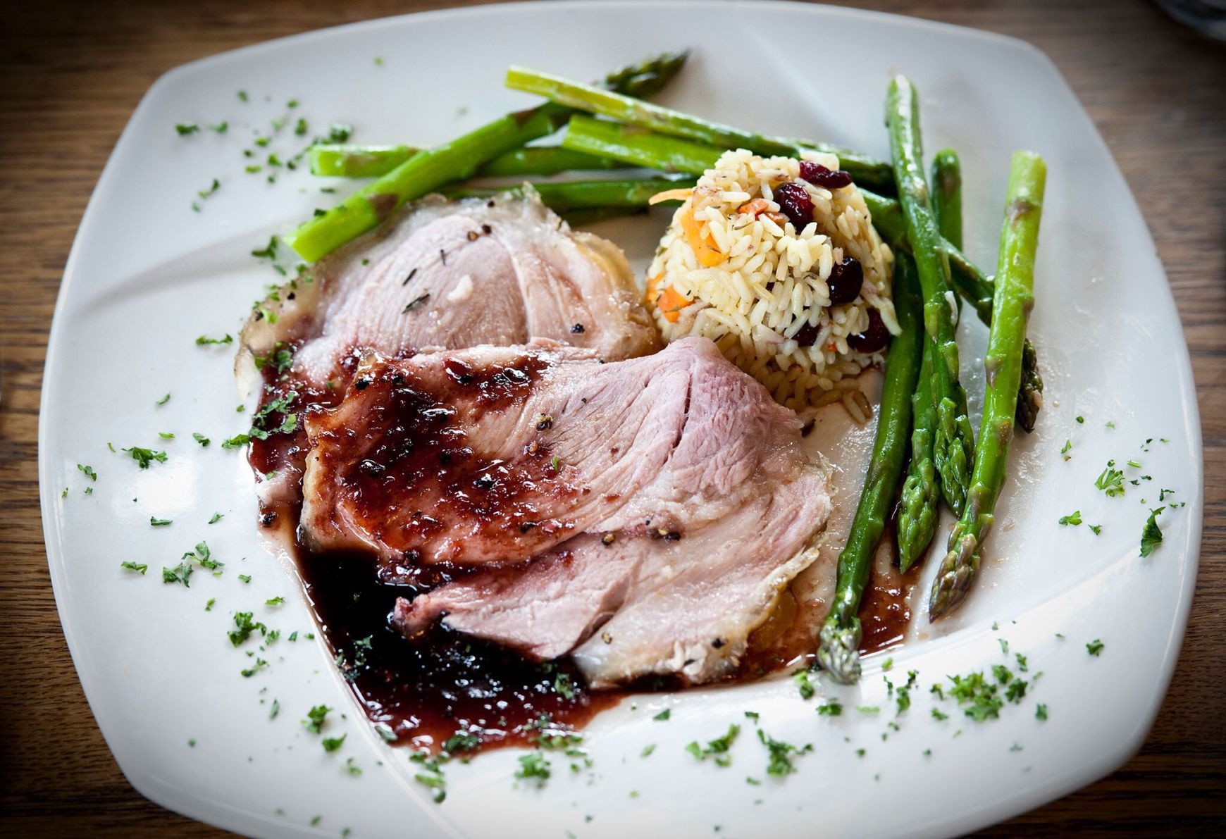 leg of lamb plated
